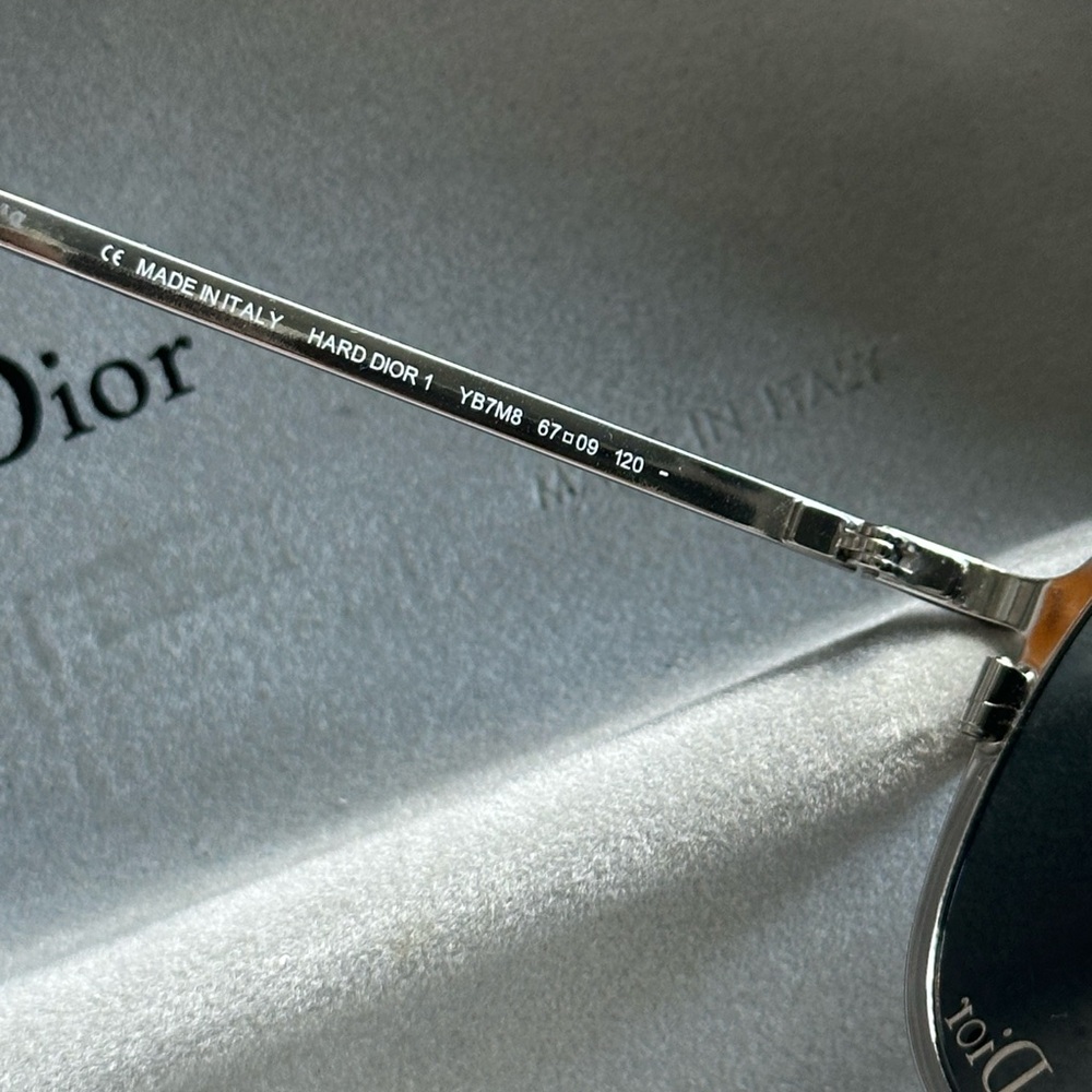 Vintage Hard Dior 1 Silver Sunglasses with Case - Picture 2 of 10